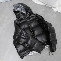 New Gold Silver Double Side Down Coat Winter Jacket Women