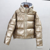 New Gold Silver Double Side Down Coat Winter Jacket Women