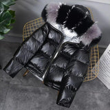 New Gold Silver Double Side Down Coat Winter Jacket Women