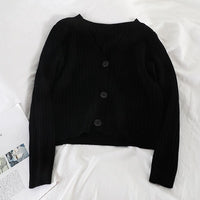 Short Cardigan Women V-Neck Knitted Sweater