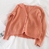 Short Cardigan Women V-Neck Knitted Sweater