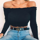 Womens Sexy Off Shoulder Blouse Ladies