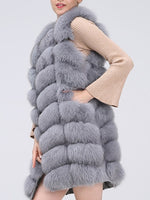 Natural Real Fox Fur Vest Natural Fur Coat For Jacket female