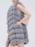 Natural Real Fox Fur Vest Natural Fur Coat For Jacket female