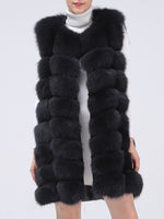 Natural Real Fox Fur Vest Natural Fur Coat For Jacket female