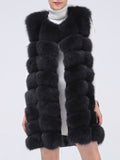Natural Real Fox Fur Vest Natural Fur Coat For Jacket female