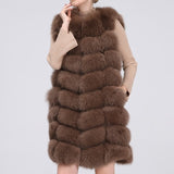 Natural Real Fox Fur Vest Natural Fur Coat For Jacket female
