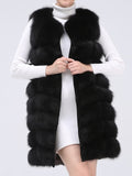 Natural Real Fox Fur Vest Natural Fur Coat For Jacket female