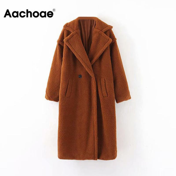 Winter Casual Solid Teddy Coat Women