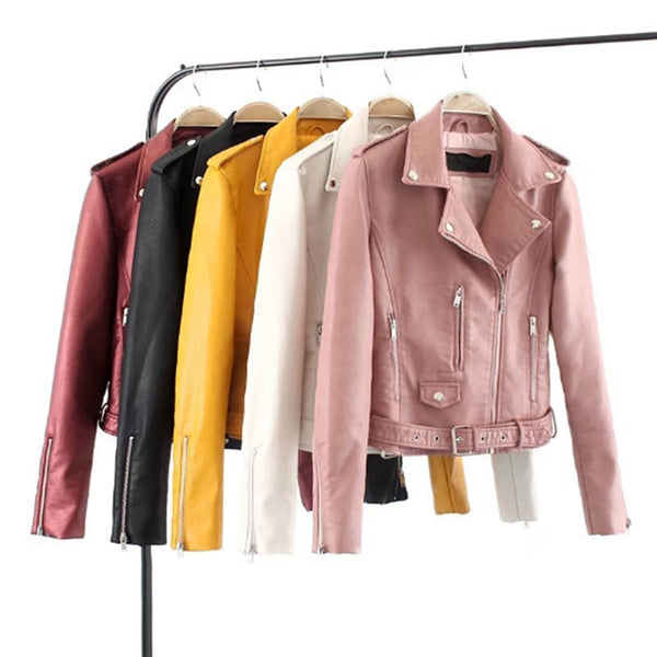 Autumn Women Slim Cool Lady Leather Jackets