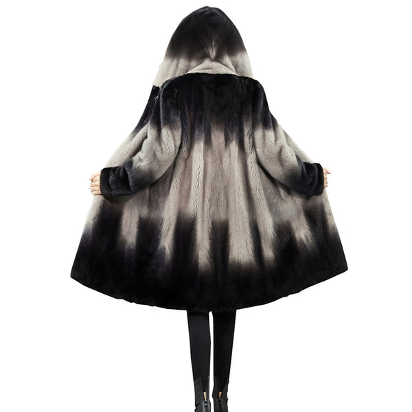 Women 2020 Winter Real Mink Fur Coat Natural