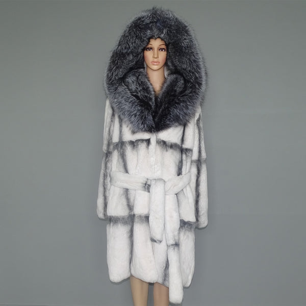 real fur coat natural fur  lexus rex rabbit fur coat woman