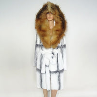 real fur coat natural fur  lexus rex rabbit fur coat woman