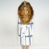 real fur coat natural fur  lexus rex rabbit fur coat woman
