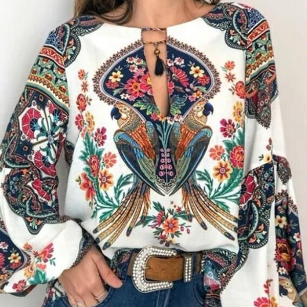 Women Bohemian Clothing Blouse Shirt Vintage