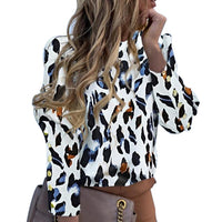 Puff Shoulder Blouse Shirts Office Lady