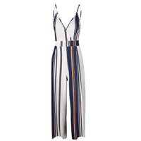 bodysuit Women Summer Sleeveless Strip Jumpsuit