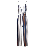 bodysuit Women Summer Sleeveless Strip Jumpsuit