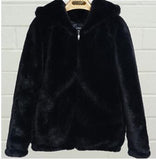 lovepeapomelo 2020 New Faux Fur Coat With Hood High Waist