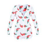 Sexy Women Bodysuit Long Sleeve Deep
