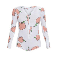 Sexy Women Bodysuit Long Sleeve Deep
