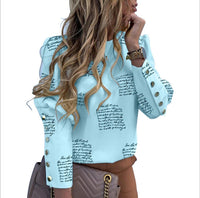 Jocoo Jolee Women Metal Buttons Long Sleeve Blouse