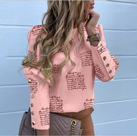 Jocoo Jolee Women Metal Buttons Long Sleeve Blouse