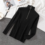 OCEANLOVE Zipper Half Turtleneck Sweater