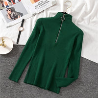OCEANLOVE Zipper Half Turtleneck Sweater