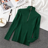 OCEANLOVE Zipper Half Turtleneck Sweater