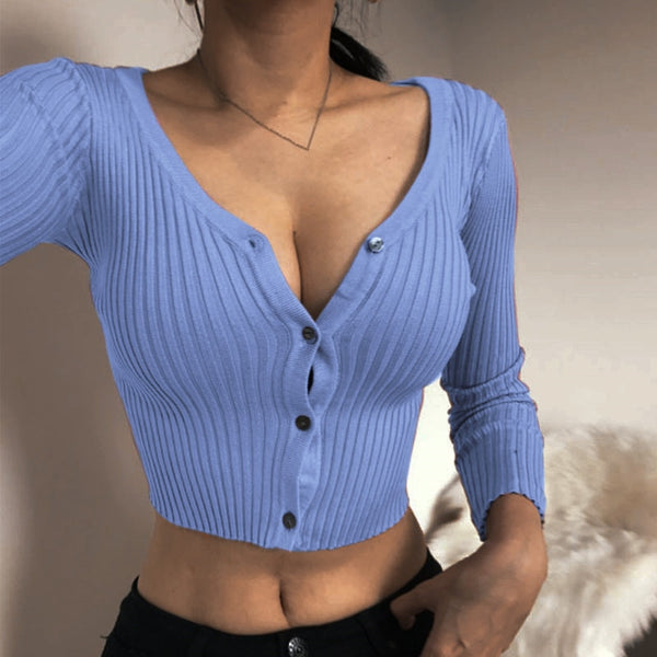 Misswim Sexy buttons knitted sweater