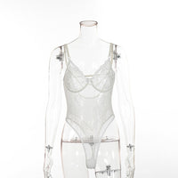 Cryptographic hot sale sheer lace bodysuit women